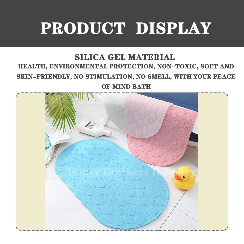 Custom Eco-Friendly Anti-Skid Non-Slip Silicone Rubber Baby Bathroom/Shower/Bath Tub Mat