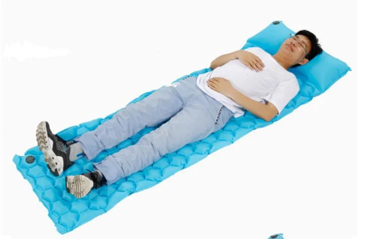 Travel Inflatable Camping Mat Nylon Lightweight Camping Mattress Sleeping Single Pad Outdoor